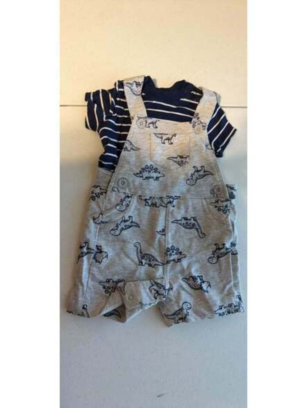 Little Me Dinosaur Overalls Set 6M